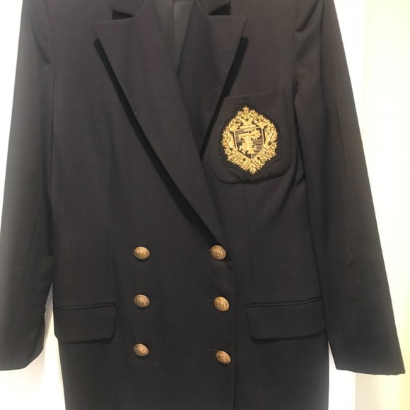 Women's Navy Blazer with Crest by Ellen Tracy - Picture 8 of 9